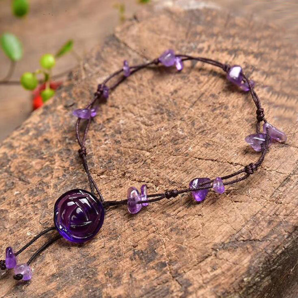 Natural Amethyst Anklet