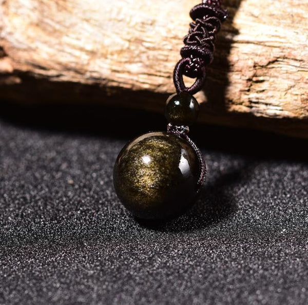 Natural Gold Obsidian Necklace
