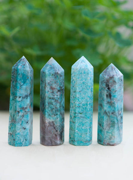 Natural Amazonite Tower Healing Crystal Point Wand