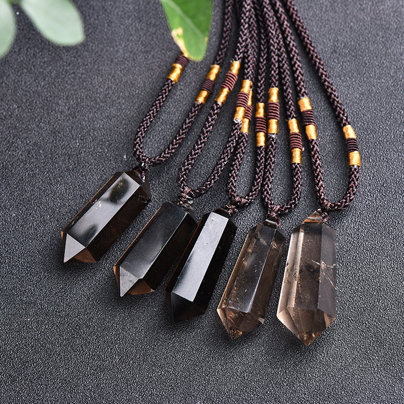 Smoky Quartz Pendant Necklace-Natural Stone Healing Balancing Necklace