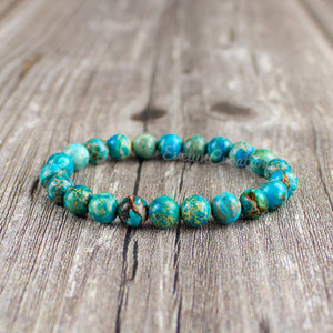 Blue Sea Sediment Gemstone Healing Bracelet