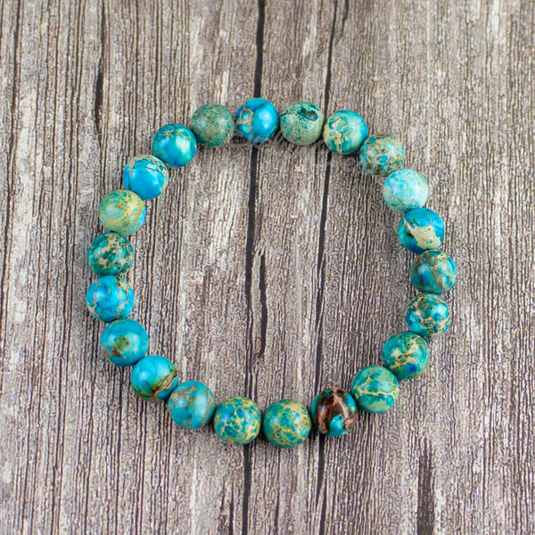 Blue Sea Sediment Gemstone Healing Bracelet