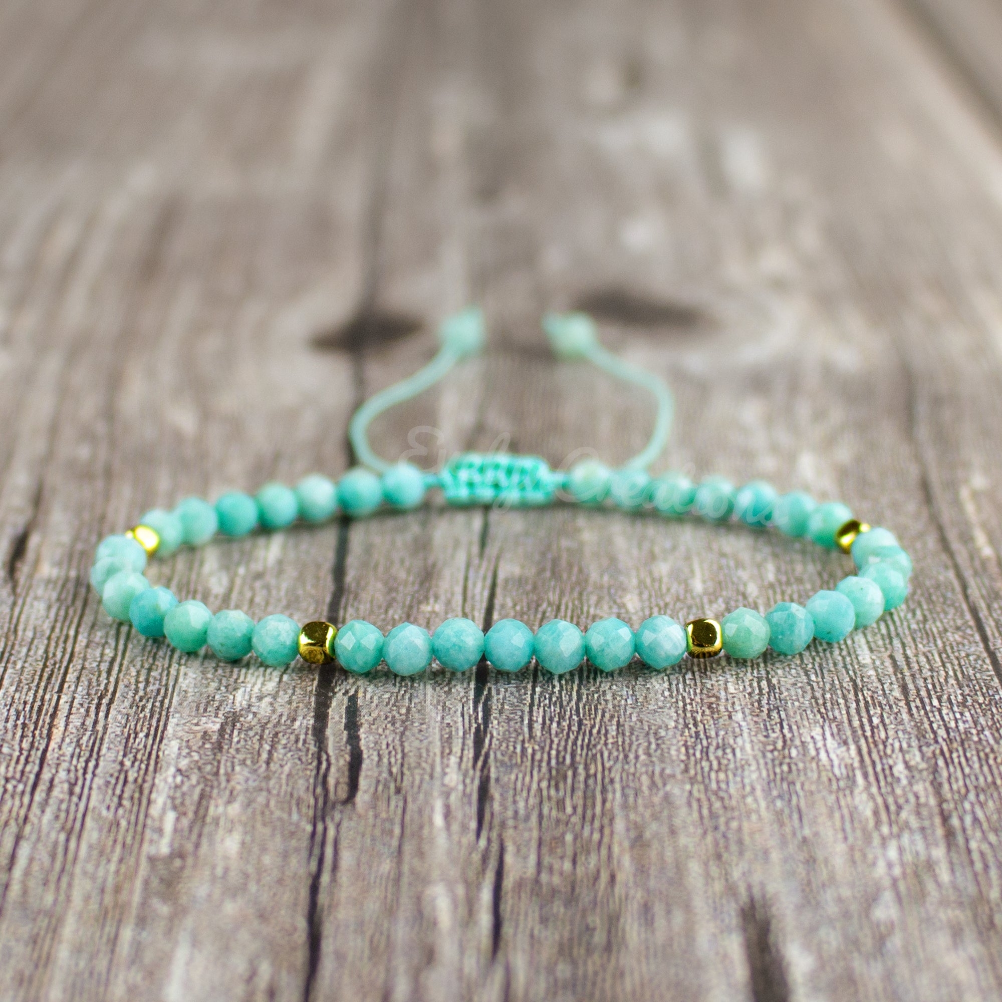 Natural Amazonite Stone Dainty Bracelet