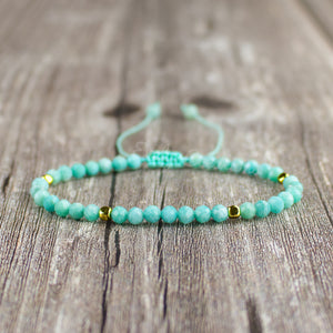 Natural Amazonite Stone Dainty Bracelet