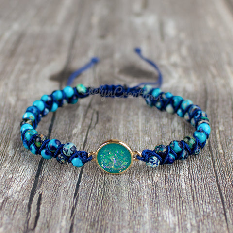 Natural Blue Sea Sediment Opal Bracelet