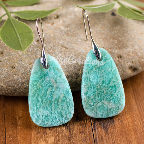 Natural Amazonite Stone Drop Earrings