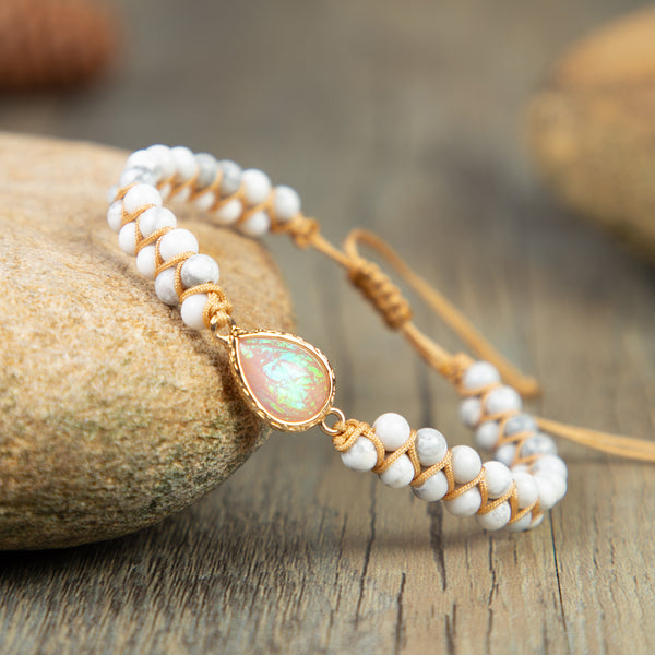 Howlite White Compassion Stone Emotional Energy Healing Balance Bracelet-