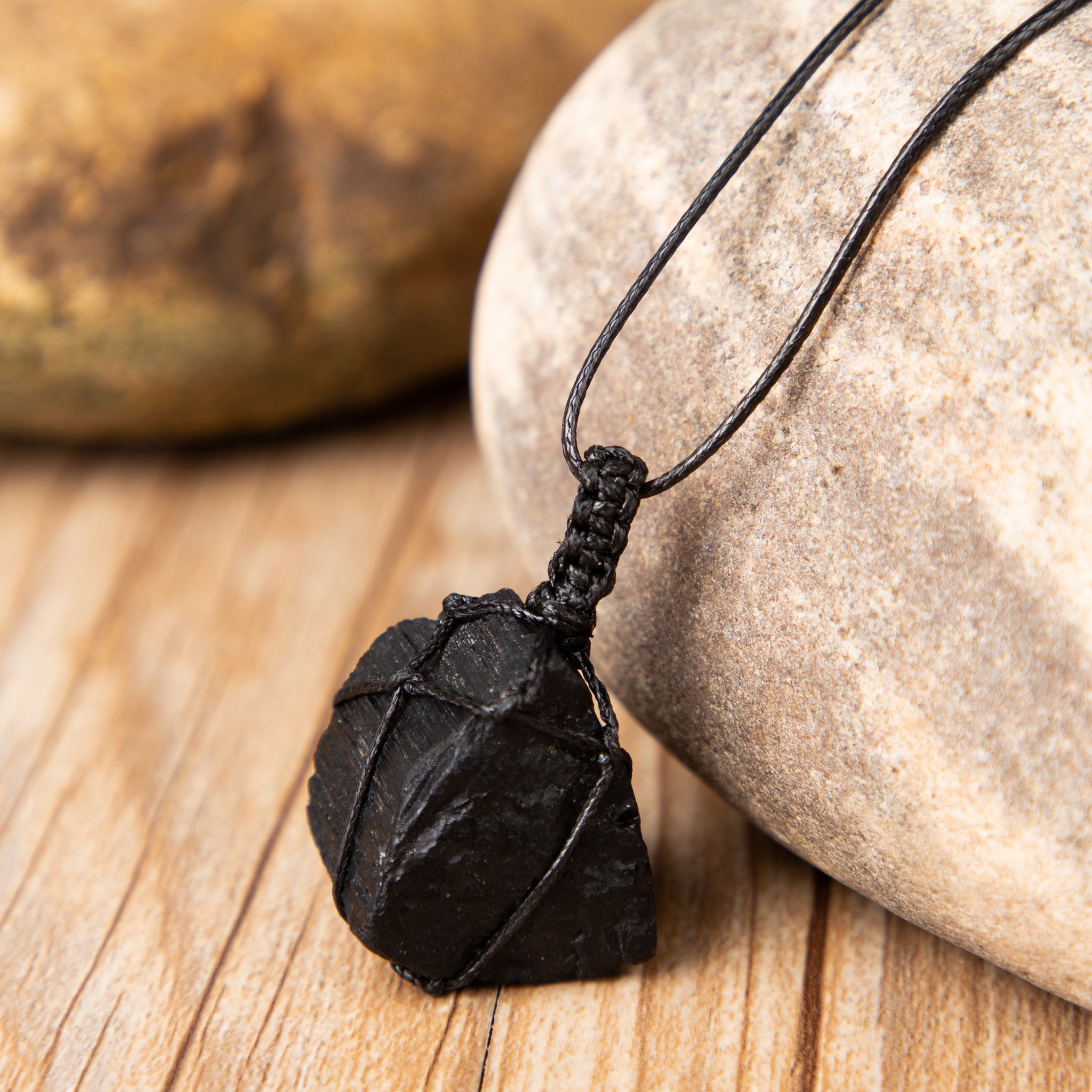 Raw Black Tourmaline Pendant Necklace