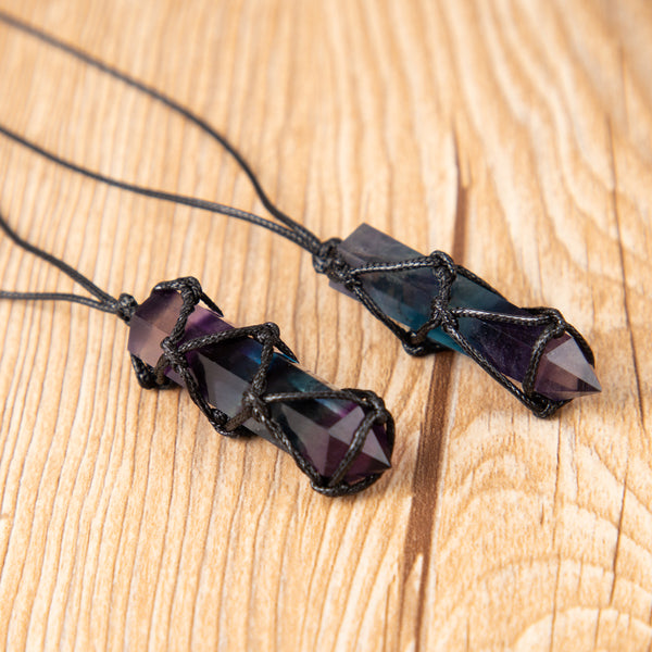 Rainbow Fluorite Pendant Necklace