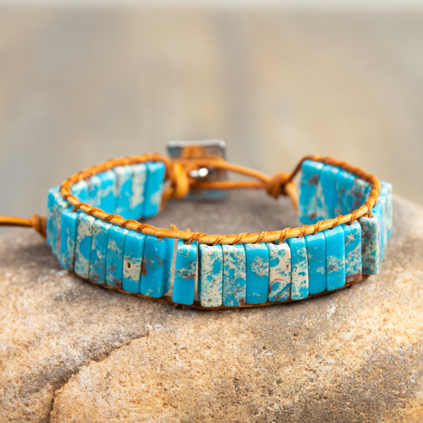 Natural Turquoise Jasper Stone Healing Bracelet