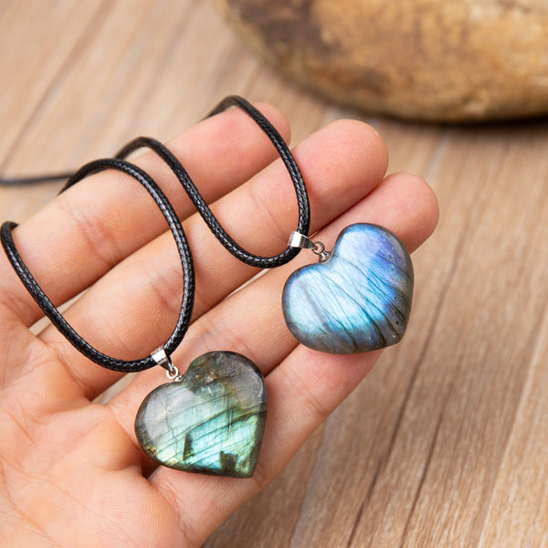 Labradorite Dragons Heart Pendant Necklace