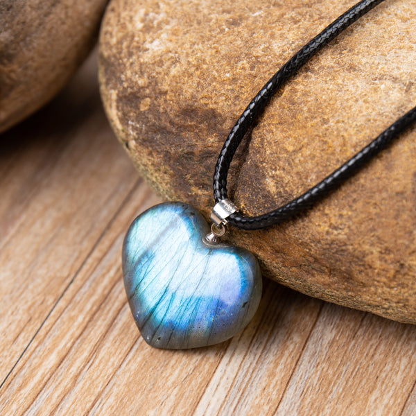 Labradorite Dragons Heart Pendant Necklace