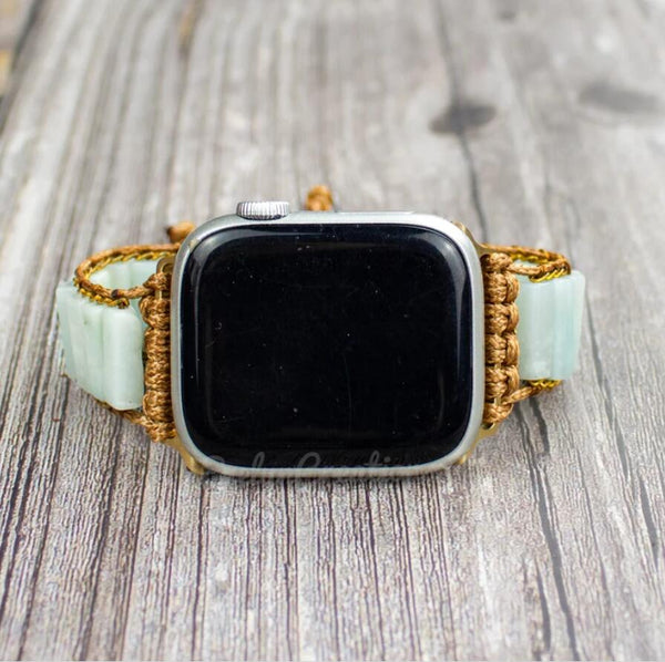 Natural Amazonite Stone Watch Strap for Apple