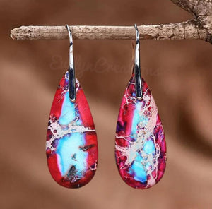 Red Sea Sediment Jasper Stone Healing Earrings