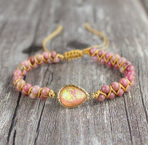 Natural Rhodonite Stone Healing Bracelet