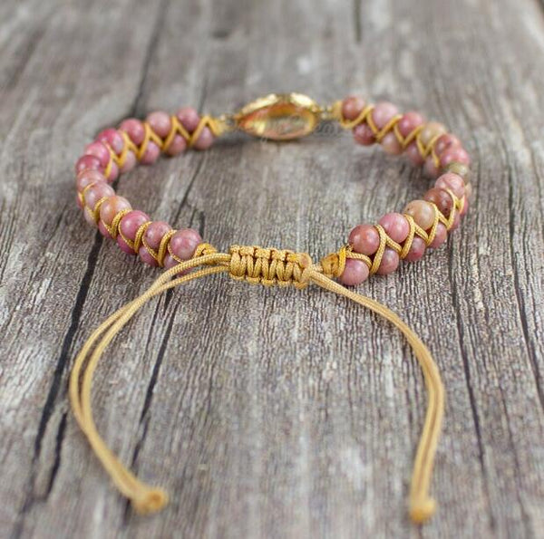 Natural Rhodonite Stone Healing Bracelet