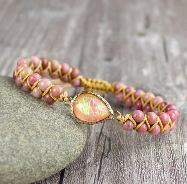 Natural Rhodonite Stone Healing Bracelet