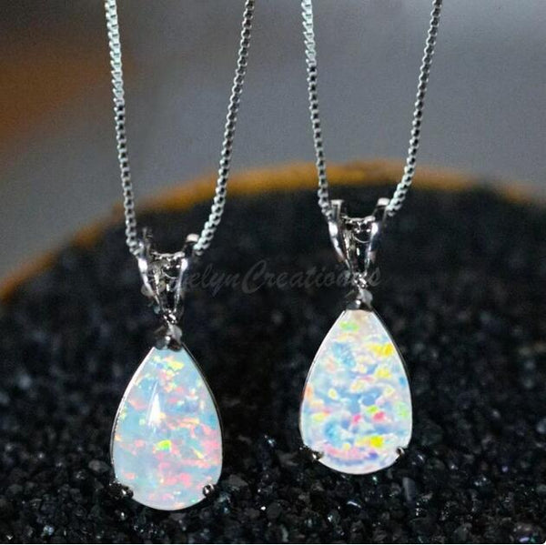 Minimalist Opal Pendant Necklace