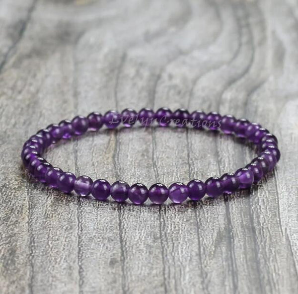 4MM Beads Amethyst Bracelet