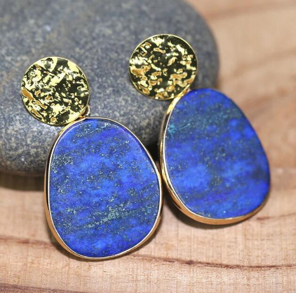 Natural Lapis Lazuli Stone Earrings