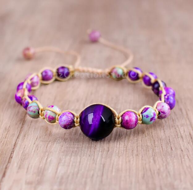 Natural Purple Tiger's Eye Bracelet