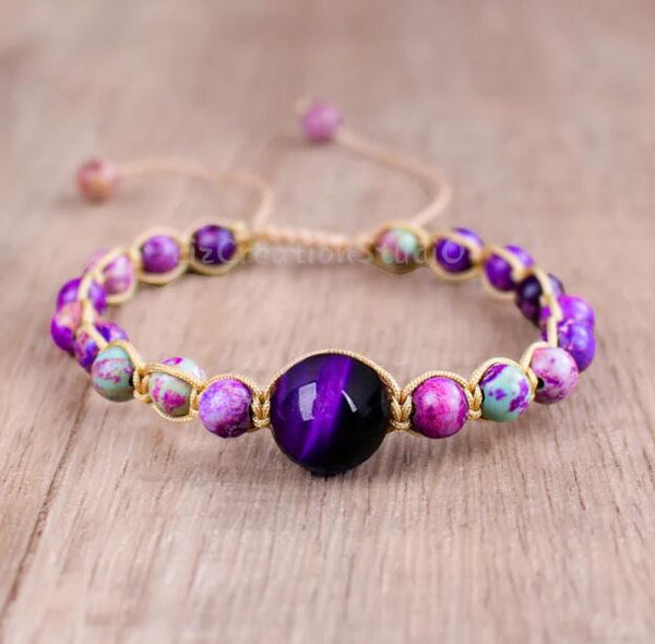 Natural Purple Tiger's Eye Bracelet