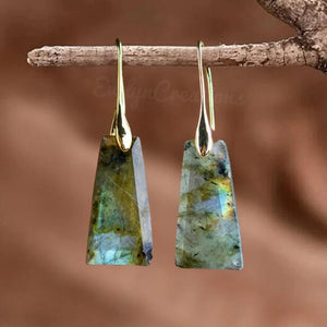 Natural Labradorite Crystal Earrings