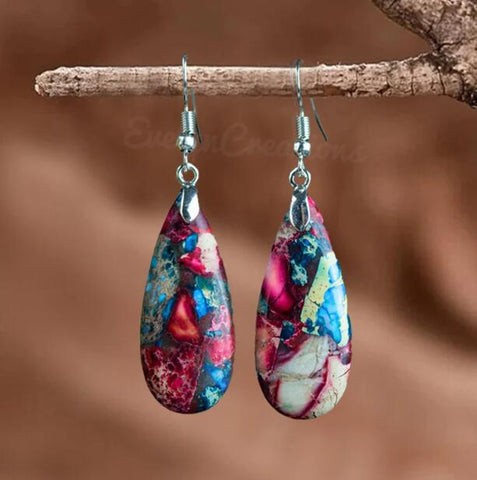 Galaxy Sea Sediment Jasper Stone Earrings