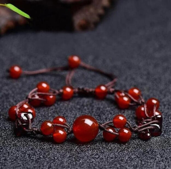 Red Carnelian Garnet Crystal Bracelet