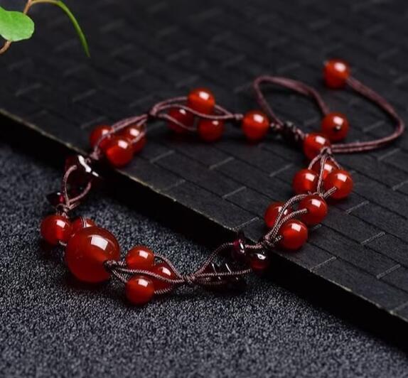 Red Carnelian Garnet Crystal Bracelet