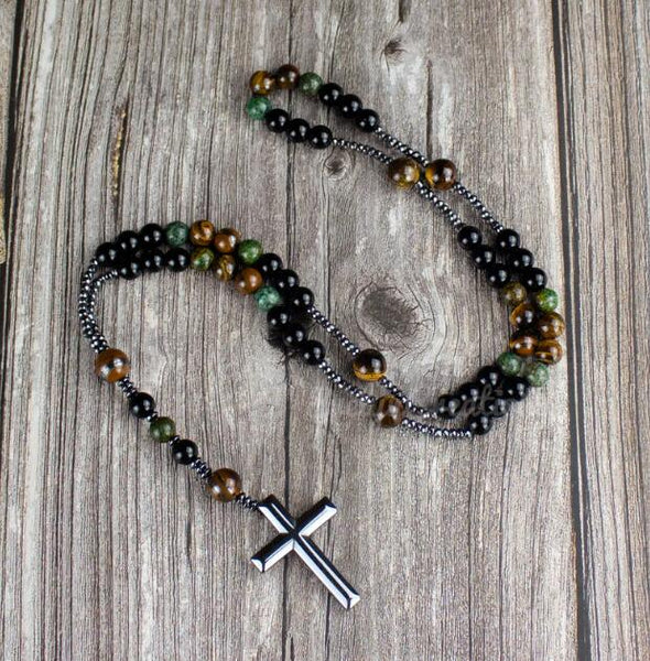 Hematite Cross Pendant Necklace