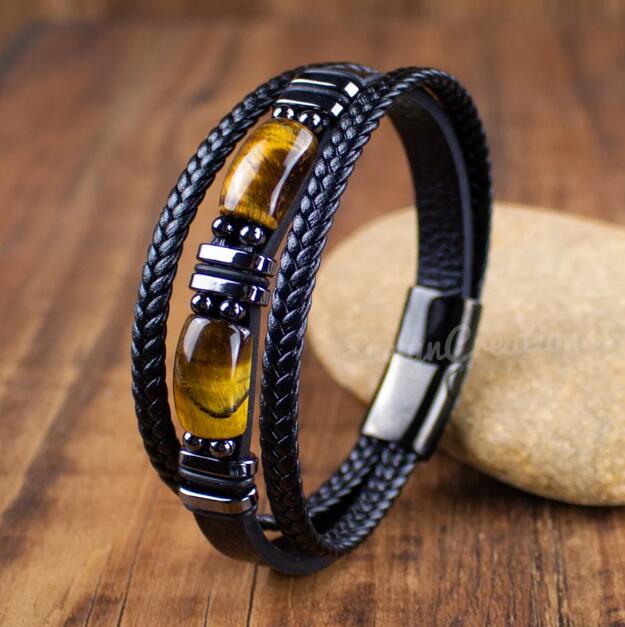 Men's Magnetic Clasp Tiger Eye Bracelet