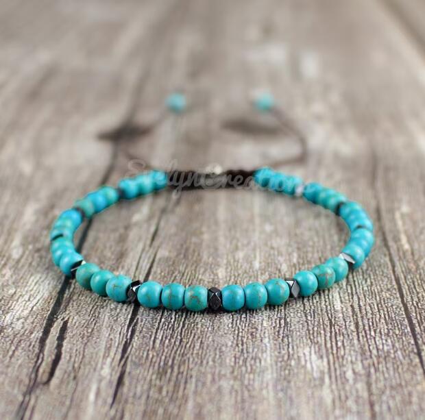 Natural Turquoise Stone Dainty Bracelet