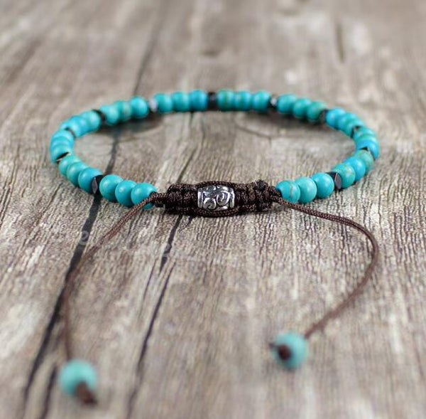 Natural Turquoise Stone Dainty Bracelet