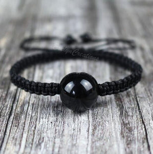 Black Obsidian Braided Bracelet