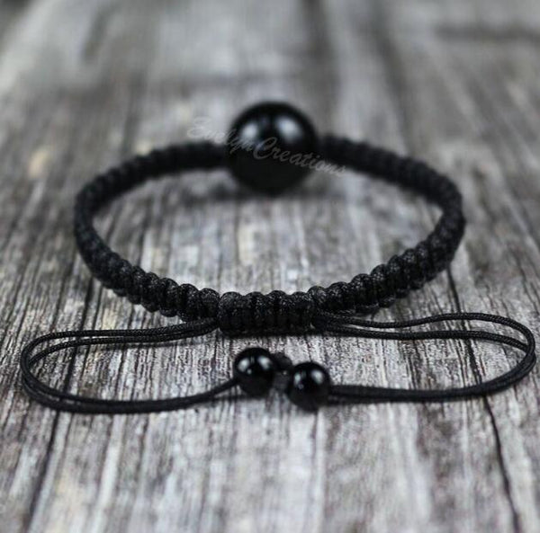 Black Obsidian Braided Bracelet