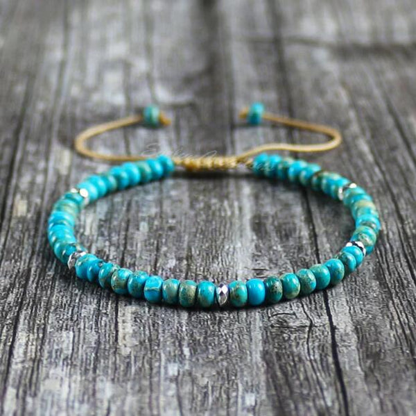 Natural Turquoise Stone Dainty Bracelet