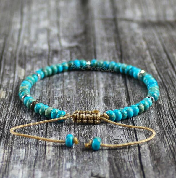 Natural Turquoise Stone Dainty Bracelet