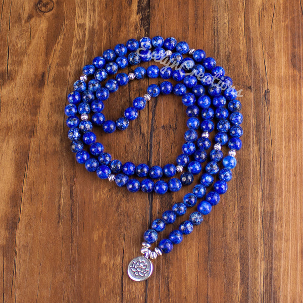 108 Beads Mala Prayer Lapis Lazuli Necklace