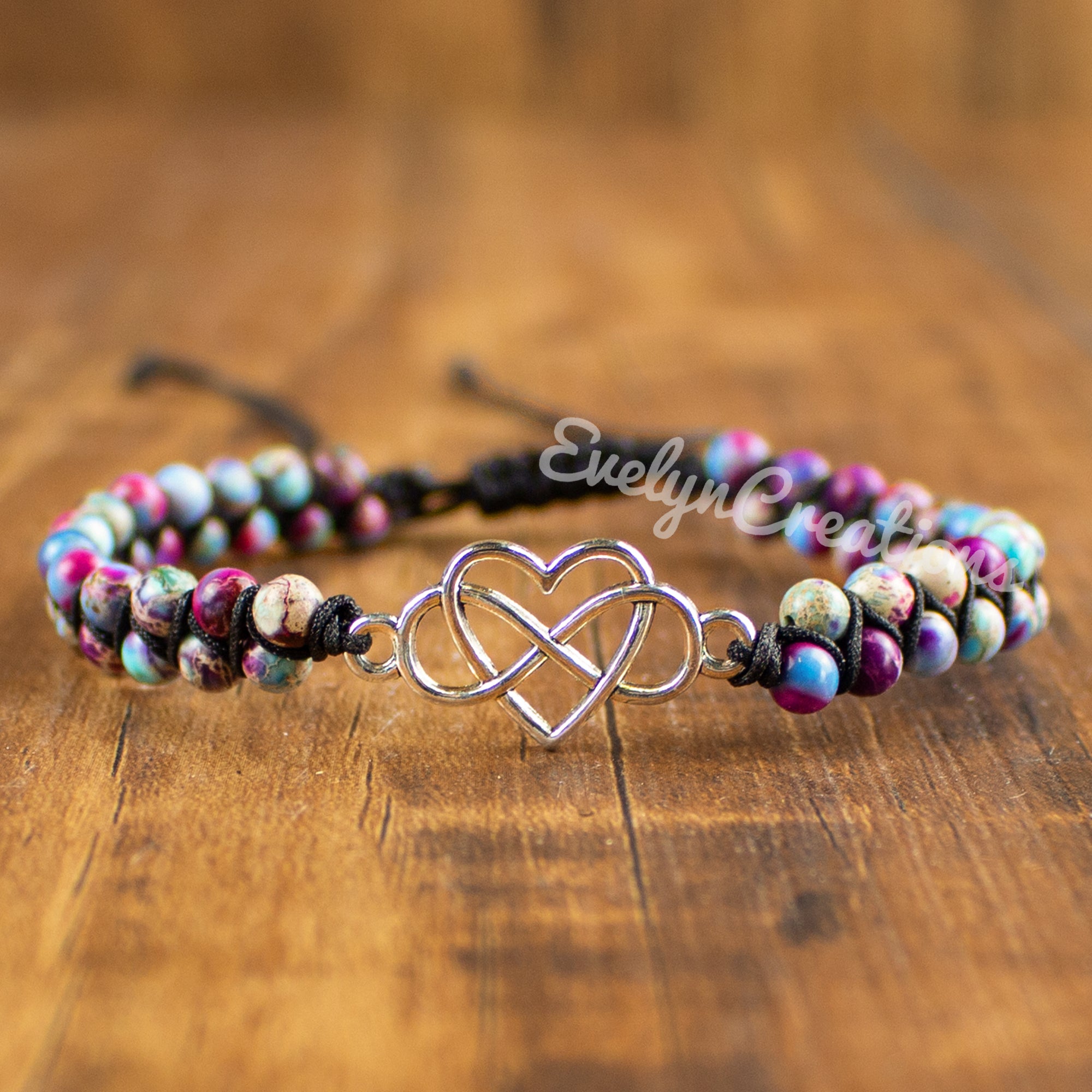 Carati's Heart  Stone Aquamarine Bracelet Elastic Chain New Stone