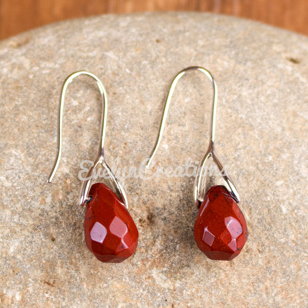Red Jasper Stone Drop Earrings
