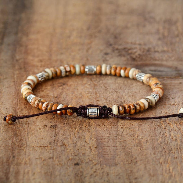 Natural Picture Jasper Gemstone Bracelet