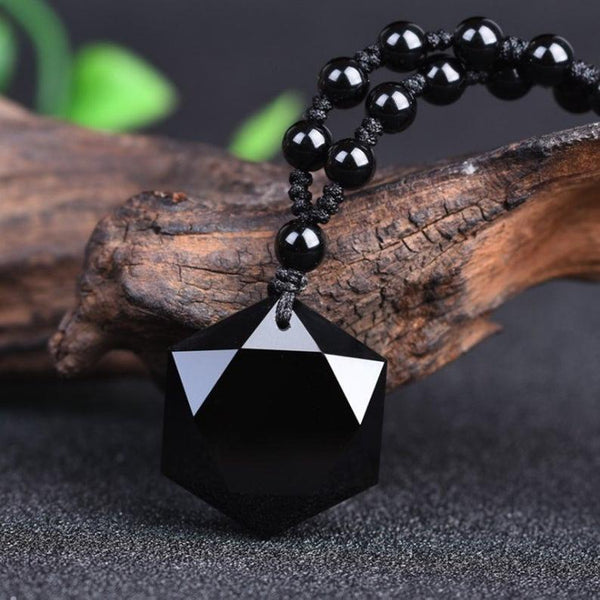 Healing Natural Obsidian Stone Spiritual Protection Balance Meditation Grounding Necklace