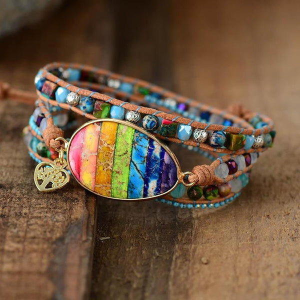 Natural Rainbow Jasper Stone Healing Bracelet