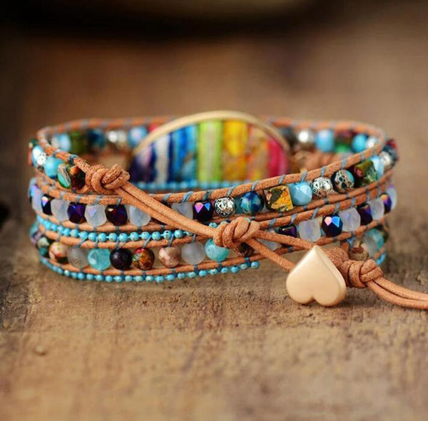 Natural Rainbow Jasper Stone Healing Bracelet