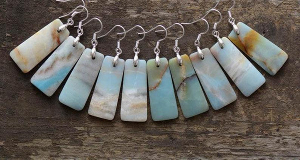 Amazonite Stone Meditation Healing Earrings