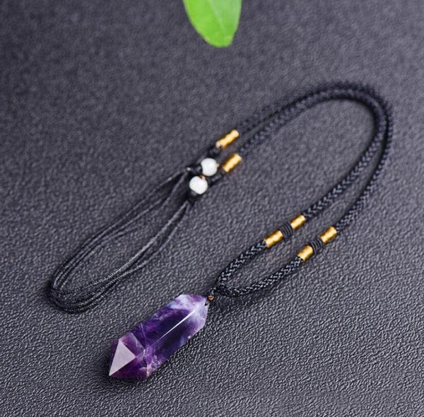 Raw Amethyst Pendant Necklace