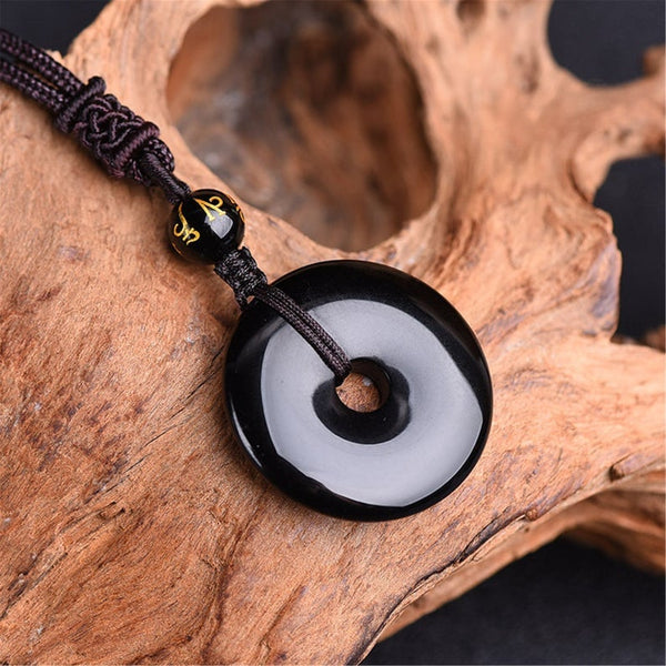 Black Obsidian Pendant Necklace