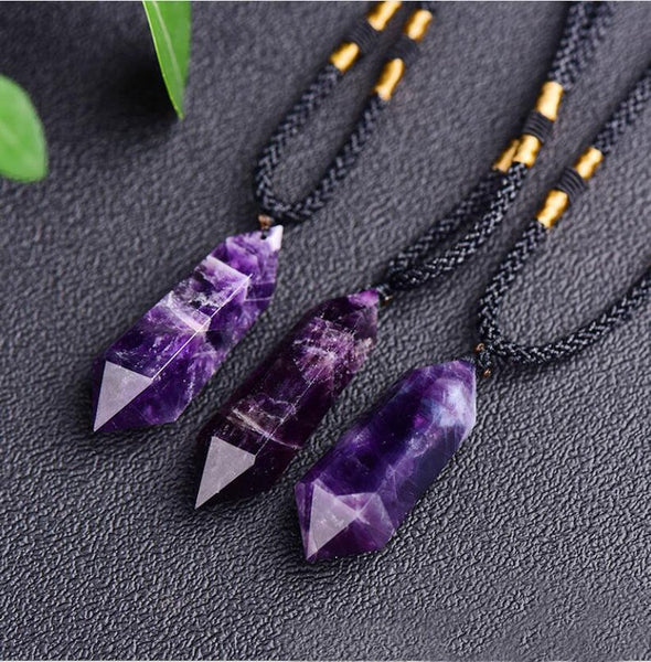 Raw Amethyst Pendant Necklace