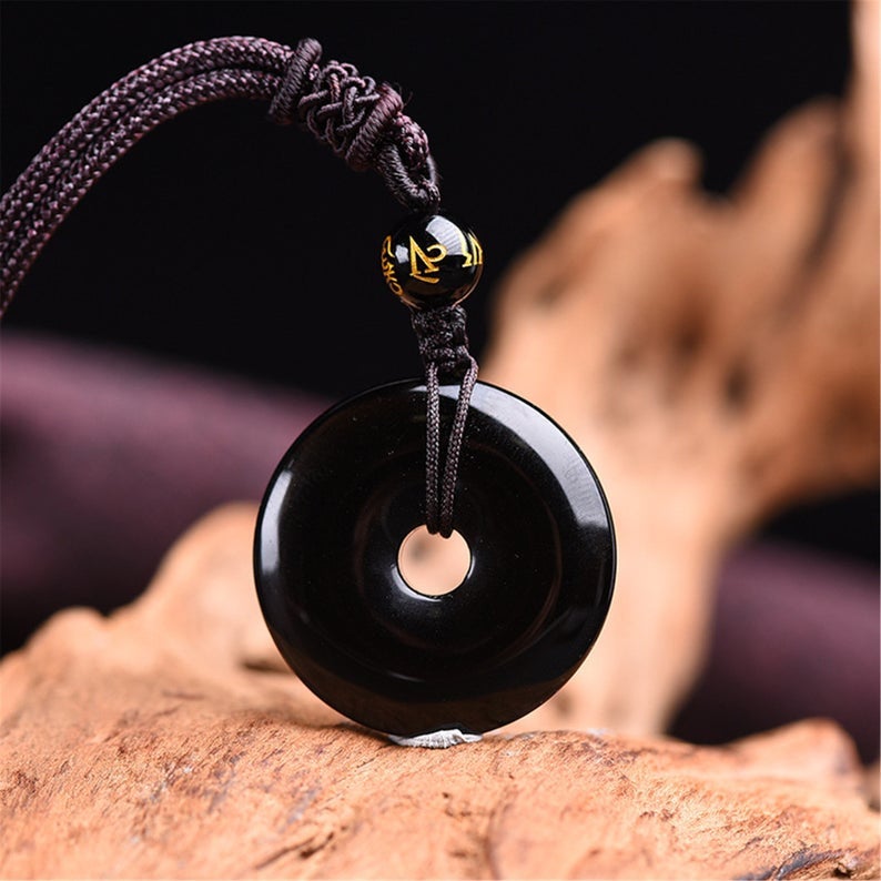 Black Obsidian Pendant Necklace